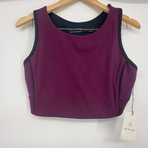 We Wander‎ Logo Sport Bra Womens Pullover Dark Purple Size Large